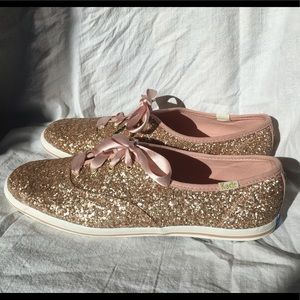 Kate Spade Rose Gold Glitter Keds